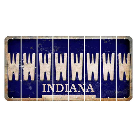 Indiana Blue Cut License Plate Strips (Set of 8) W