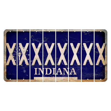 Indiana Blue Cut License Plate Strips (Set of 8) X