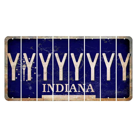 Indiana Blue Cut License Plate Strips (Set of 8) Y