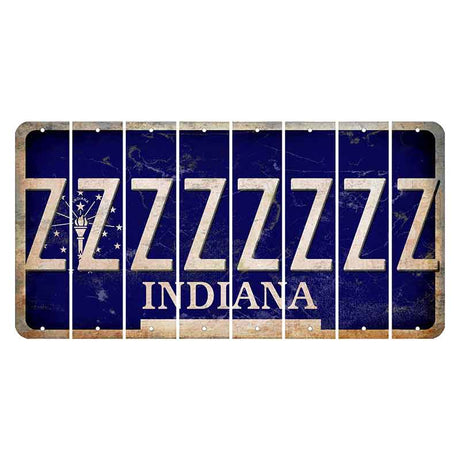Indiana Blue Cut License Plate Strips (Set of 8) Z
