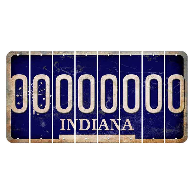 Indiana Blue Cut License Plate Strips (Set of 8) 0