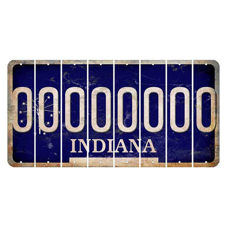 Indiana Blue Cut License Plate Strips (Set of 8) 0
