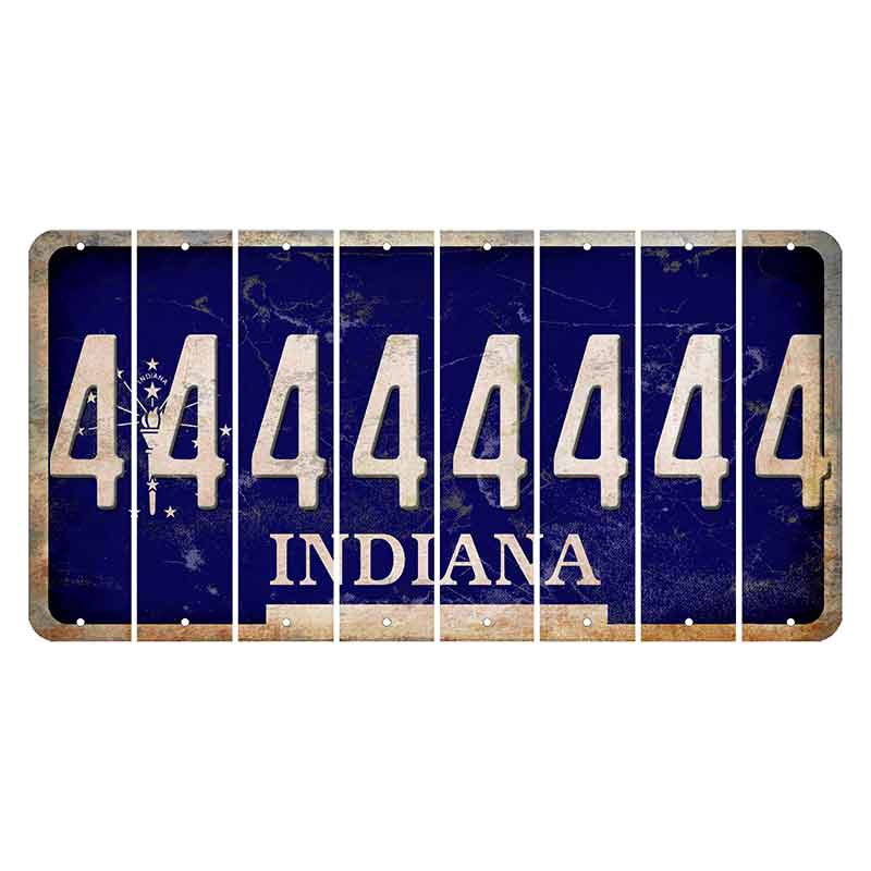 Indiana Blue Cut License Plate Strips (Set of 8) 4