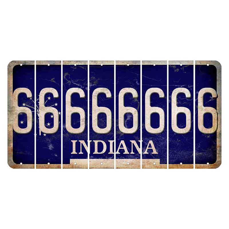 Indiana Blue Cut License Plate Strips (Set of 8) 6