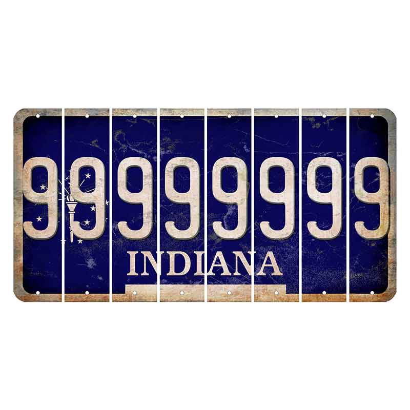 Indiana Blue Cut License Plate Strips (Set of 8) 9