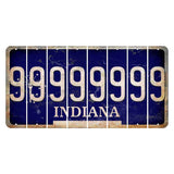 Indiana Blue Cut License Plate Strips (Set of 8) 9