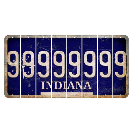 Indiana Blue Cut License Plate Strips (Set of 8) 9