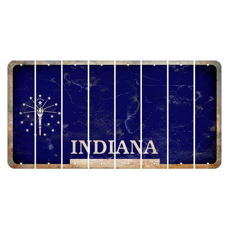 Indiana Blue Cut License Plate Strips (Set of 8) Blank