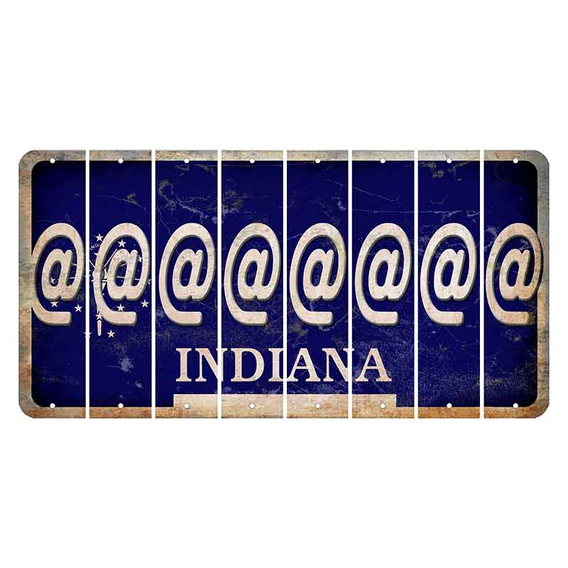 Indiana Blue Cut License Plate Strips (Set of 8) At Sign