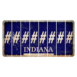 Indiana Blue Cut License Plate Strips (Set of 8) Hashtag