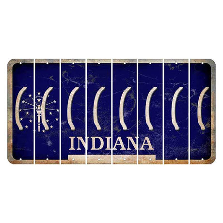 Indiana Blue Cut License Plate Strips (Set of 8) Parenthesis - Left