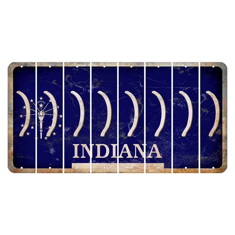 Indiana Blue Cut License Plate Strips (Set of 8) Parenthesis - Right