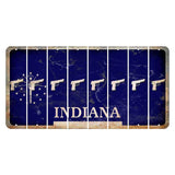 Indiana Blue Cut License Plate Strips (Set of 8) Handgun