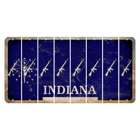 Indiana Blue Cut License Plate Strips (Set of 8) Rifle