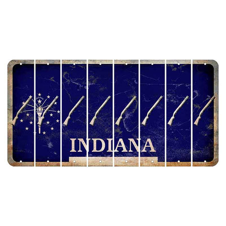Indiana Blue Cut License Plate Strips (Set of 8) Shotgun