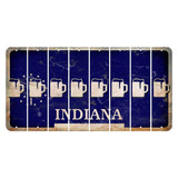 Indiana Blue Cut License Plate Strips (Set of 8) Beer Mug