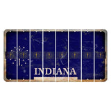 Indiana Blue Cut License Plate Strips (Set of 8) State Flag