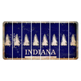 Indiana Blue Cut License Plate Strips (Set of 8) Pine Tree