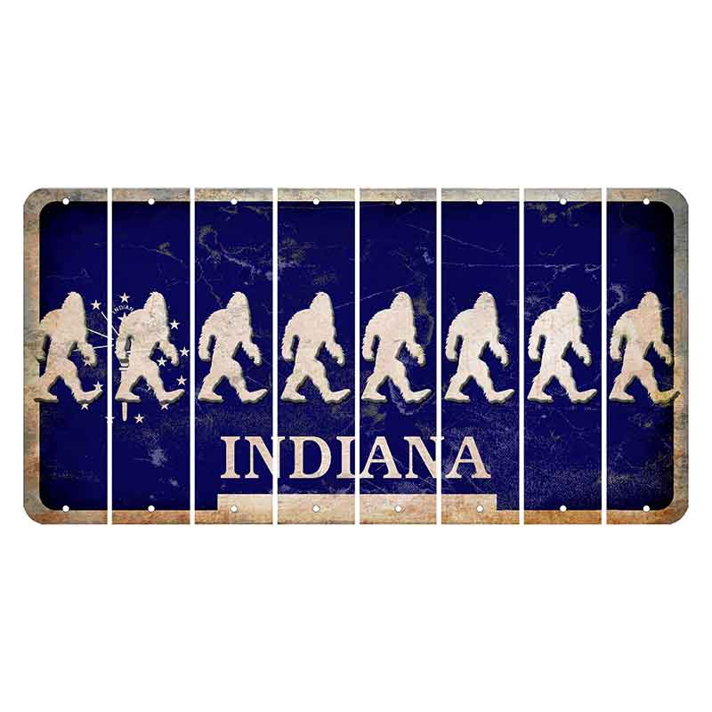Indiana Blue Cut License Plate Strips (Set of 8) Bigfoot