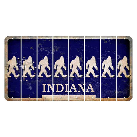 Indiana Blue Cut License Plate Strips (Set of 8) Bigfoot