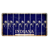 Indiana Blue Cut License Plate Strips (Set of 8) Palm Trees