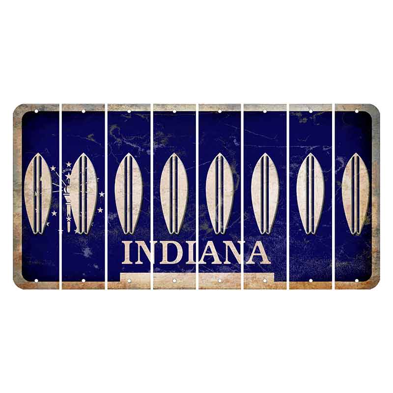 Indiana Blue Cut License Plate Strips (Set of 8) Surfboard