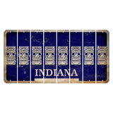 Indiana Blue Cut License Plate Strips (Set of 8) Tiki