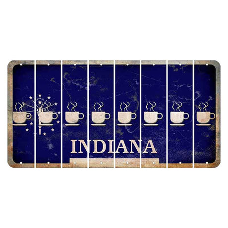 Indiana Blue Cut License Plate Strips (Set of 8) Coffee Mug