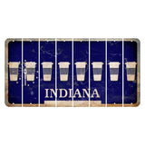 Indiana Blue Cut License Plate Strips (Set of 8) Latte