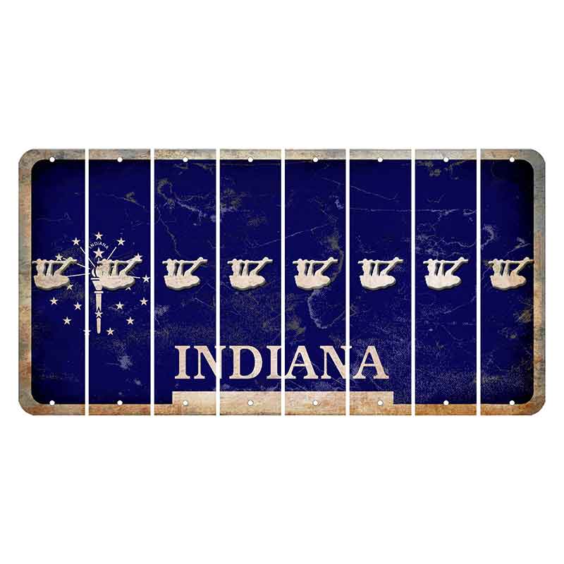 Indiana Blue Cut License Plate Strips (Set of 8) Sloth
