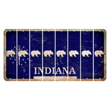 Indiana Blue Cut License Plate Strips (Set of 8) Bear