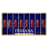 Indiana Blue Cut License Plate Strips (Set of 8) Fire Hydrant