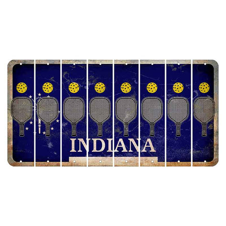 Indiana Blue Cut License Plate Strips (Set of 8) Pickleball