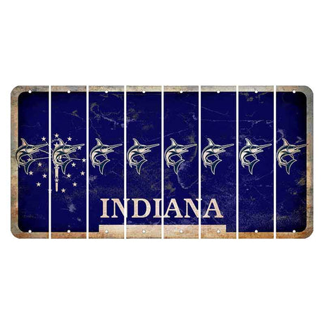 Indiana Blue Cut License Plate Strips (Set of 8) Swordfish
