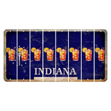 Indiana Blue Cut License Plate Strips (Set of 8) Cocktail
