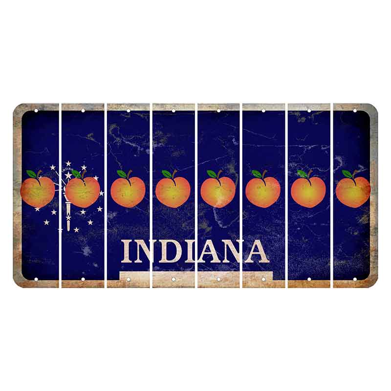 Indiana Blue Cut License Plate Strips (Set of 8) Peach