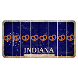 Indiana Blue Cut License Plate Strips (Set of 8) Pretzel