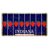 Indiana Blue Cut License Plate Strips (Set of 8) Strawberry