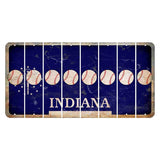 Indiana Blue Cut License Plate Strips (Set of 8) Baseball
