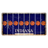 Indiana Blue Cut License Plate Strips (Set of 8) Basketball
