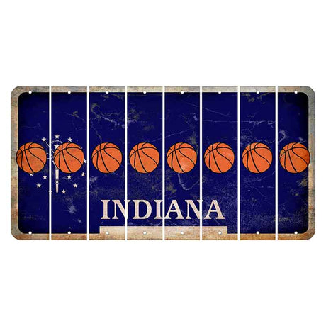 Indiana Blue Cut License Plate Strips (Set of 8) Basketball