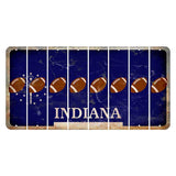 Indiana Blue Cut License Plate Strips (Set of 8) Football