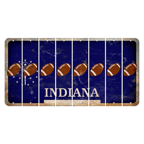 Indiana Blue Cut License Plate Strips (Set of 8) Football