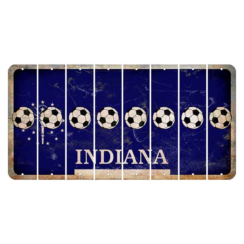 Indiana Blue Cut License Plate Strips (Set of 8) Soccerball