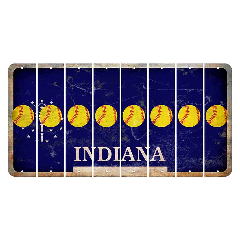 Indiana Blue Cut License Plate Strips (Set of 8) Softball