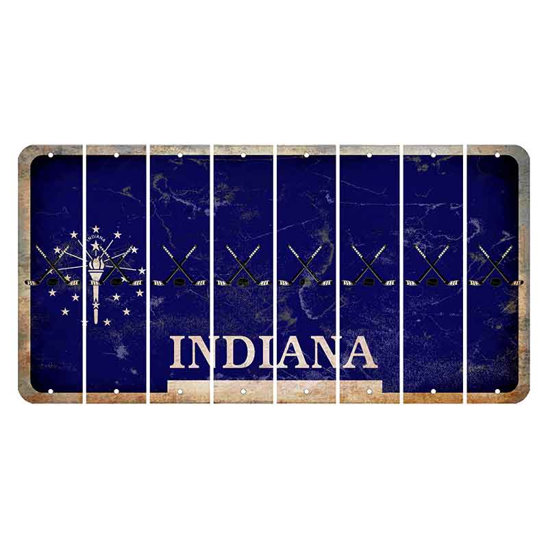 Indiana Blue Cut License Plate Strips (Set of 8) Hockey