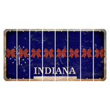 Indiana Blue Cut License Plate Strips (Set of 8) Cheer Bow