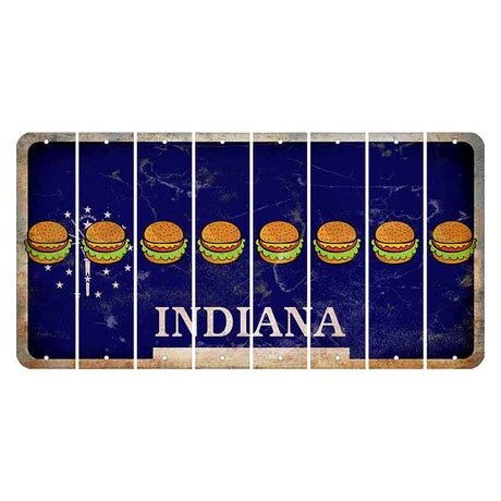 Indiana Blue Cut License Plate Strips (Set of 8) Hamburger