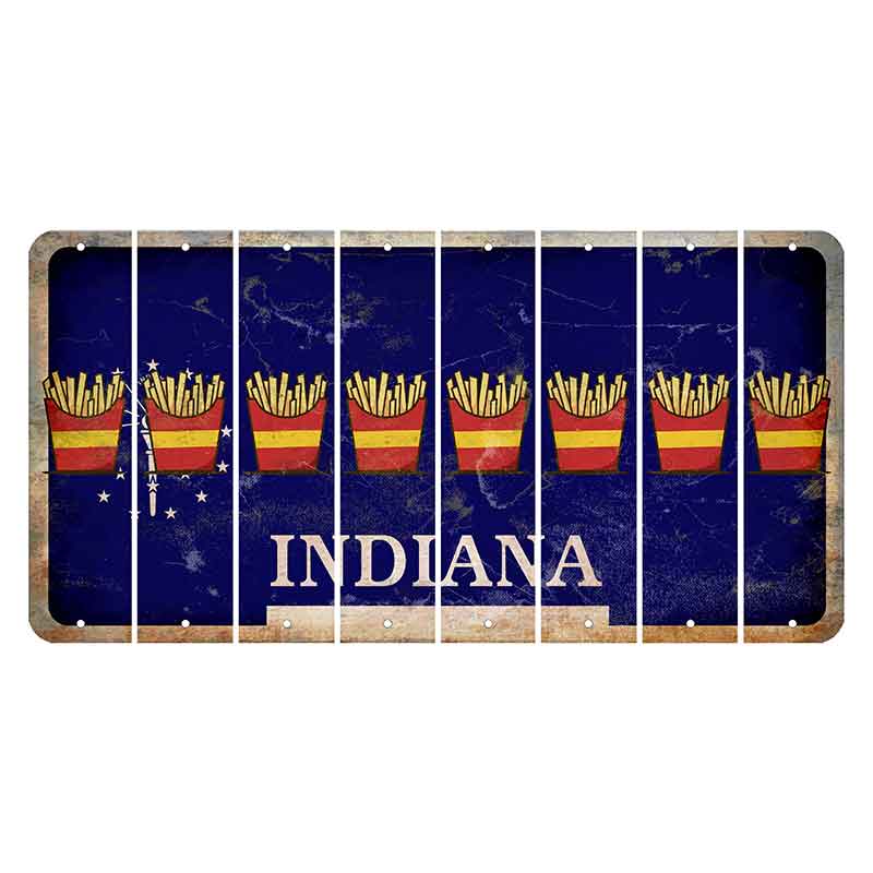 Indiana Blue Cut License Plate Strips (Set of 8) French Fries