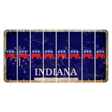 Indiana Blue Cut License Plate Strips (Set of 8) Republican